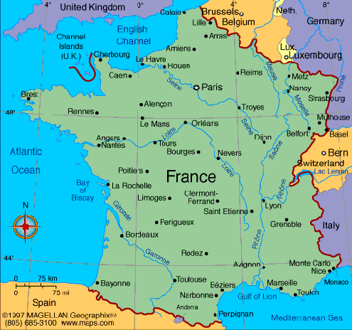 Times and distances in France